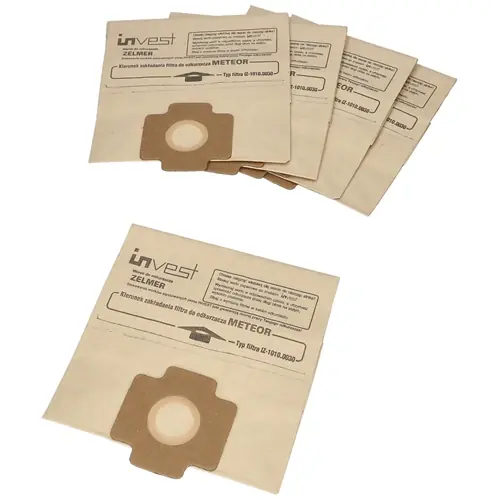 Pénzvisszafizetés Porzsák, papír 5db-os (univerzális) ZELMER porszívó pl: METEOR, Z1010