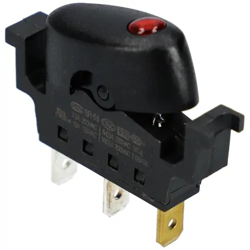 7,5A/250V AC, 33x12 / 26,5x12 mm Billenőkapcsoló, fekete, új fajta SZARVASI SZV624 kávéfőző Legjobb ár