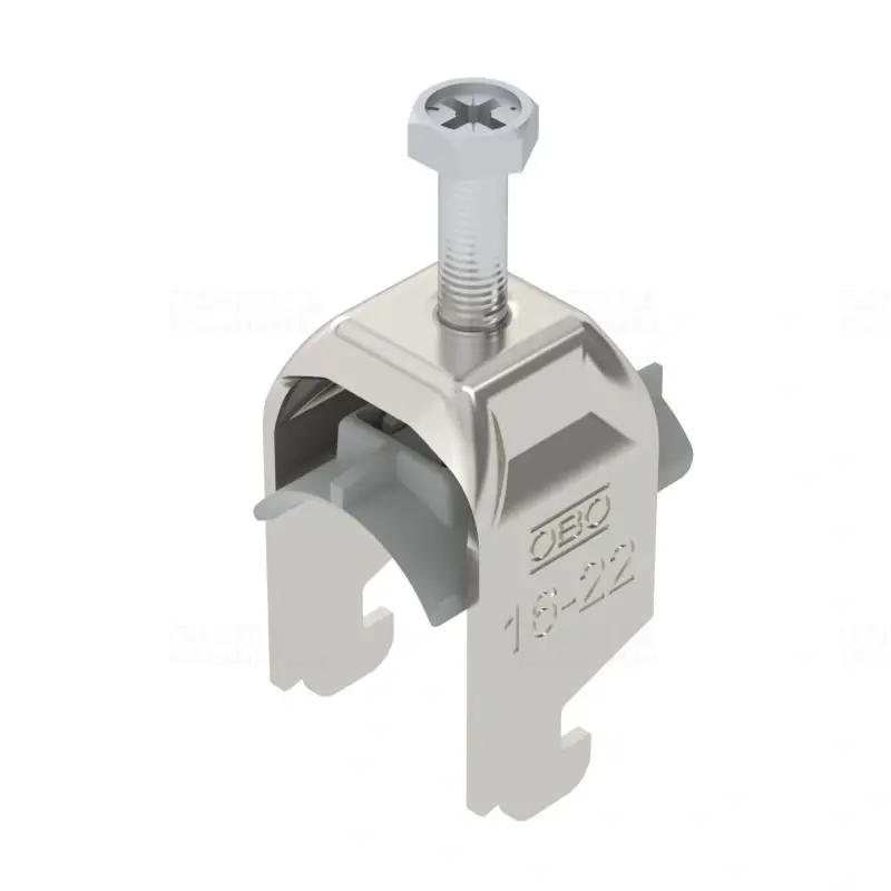 OBO BBS kengyeles bilincs N-kivitel rozsdamentes acél 1 kábel részére műanyag nyomóvályúval 16-22mm, 11-12mm résszélességhez BS-N1-K-22 A2 1188114 Eredeti