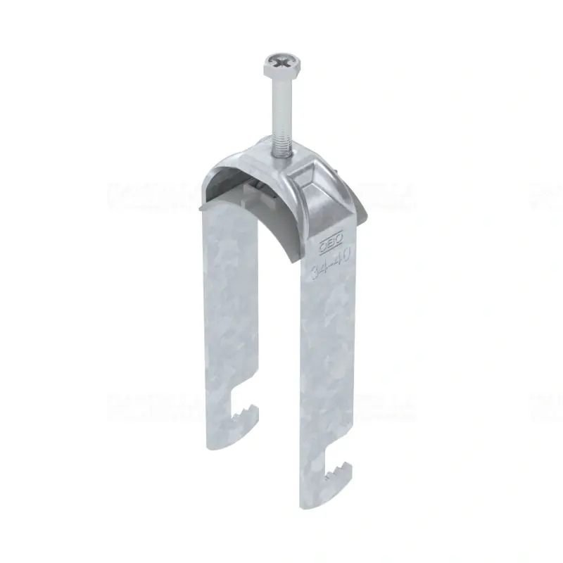 Autentikus OBO BBS kengyeles bilincs F-kivitel tűzihorganyzott 2 kábel részére műanyag nyomóvályúval 34-40mm, 4-12mm laposvashoz BS-F2-K-40 FT 1187633