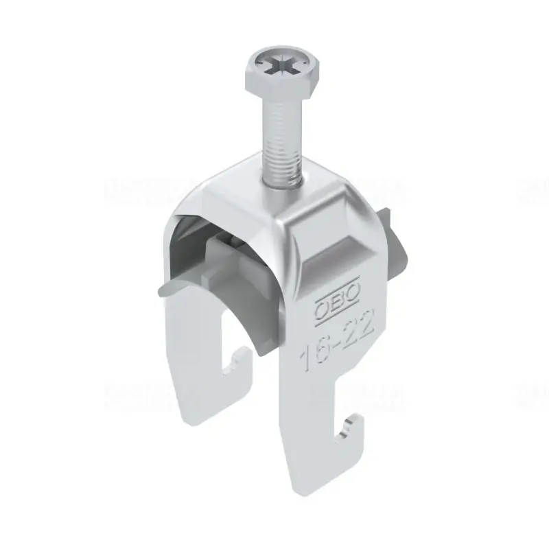 OBO BBS kengyeles bilincs U-kivitel alumínium 1 kábel részére műanyag nyomóvályúval 16-22mm, 18-22mm résszélességhez BS-U1-K-22 ALU 1186916 Újdonság