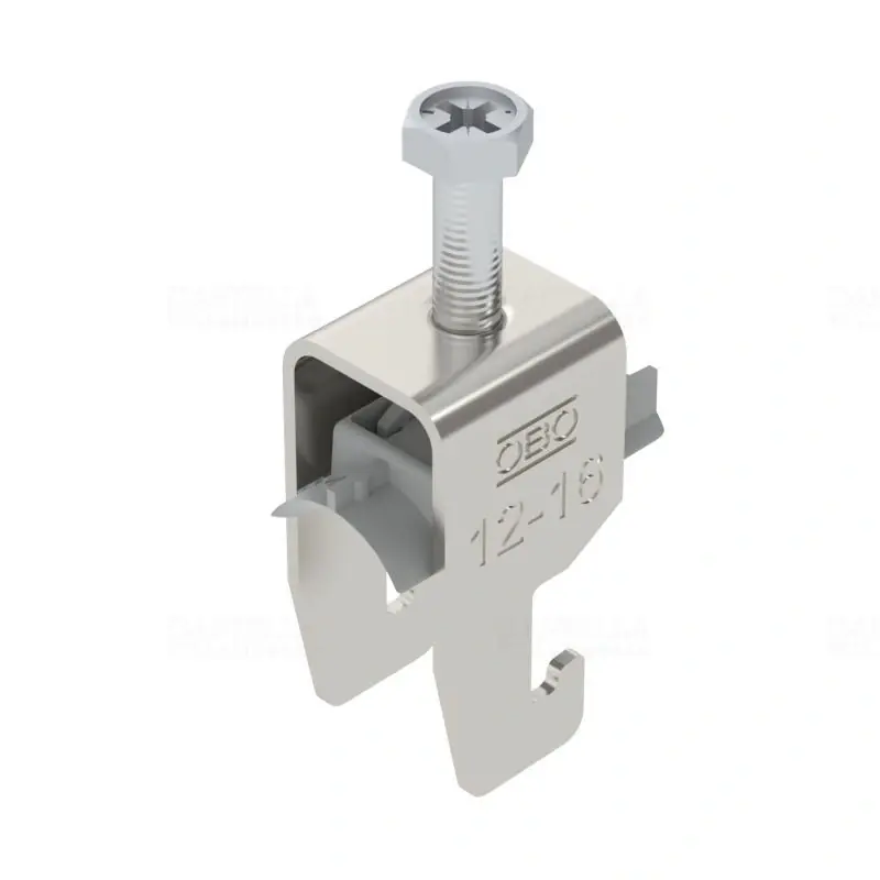 OBO BBS kengyeles bilincs U-kivitel rozsdamentes acél 1 kábel részére műanyag nyomóvályúval 12-16mm, 18-22mm résszélességhez BS-U1-K-16 A2 1186809 Eredeti