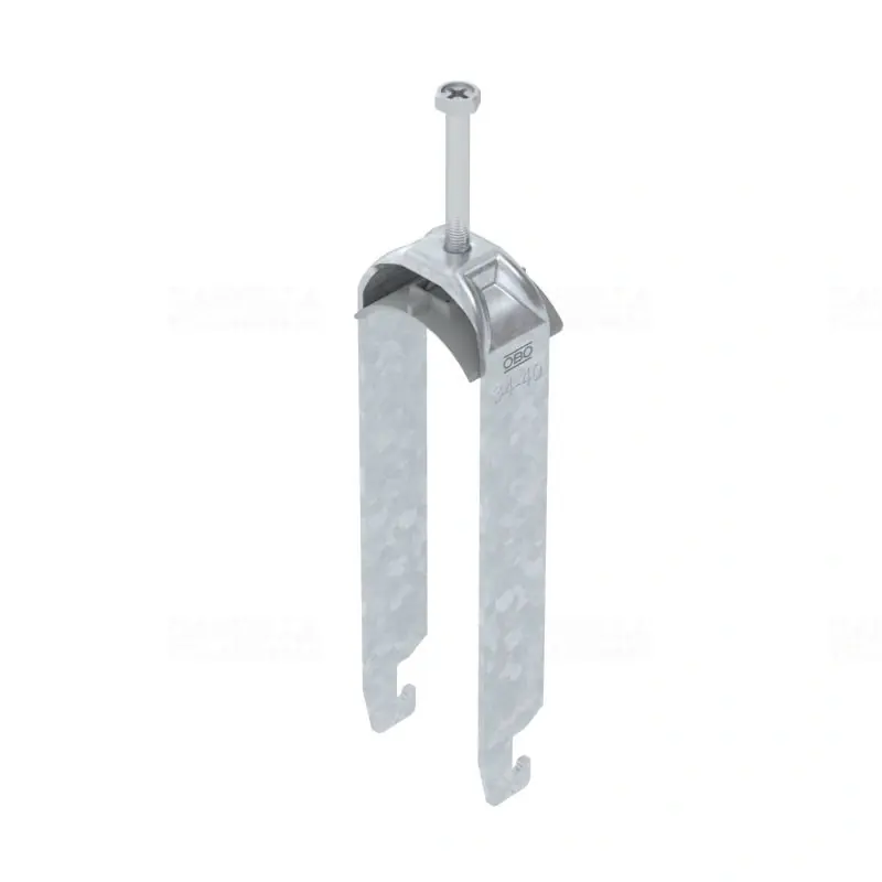 Ajánlat OBO BBS kengyeles bilincs U-kivitel tűzihorganyzott 3 kábel részére műanyag nyomóvályúval 34-40mm, 18-22mm résszélességhez BS-U3-K-40 FT 1186738