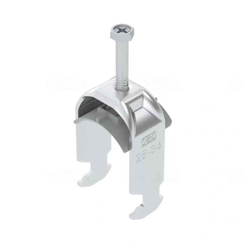 Akció OBO BBS kengyeles bilincs H-kivitel alumínium 1 kábel részére műanyag nyomóvályúval 28-34mm, 16-17mm résszélességhez BS-H1-K-34 ALU 1186429
