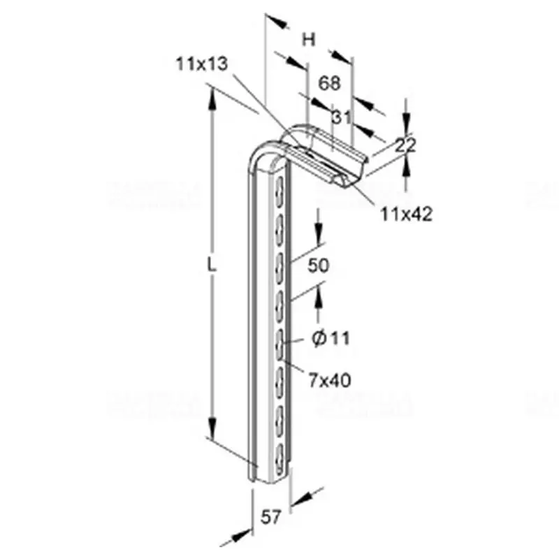 Kedvezmény NIEDAX TKS100 Függőkonzol, 132x163 mm, 1.5 kN TKS100 NIEDAX TKS100 NIEDAX