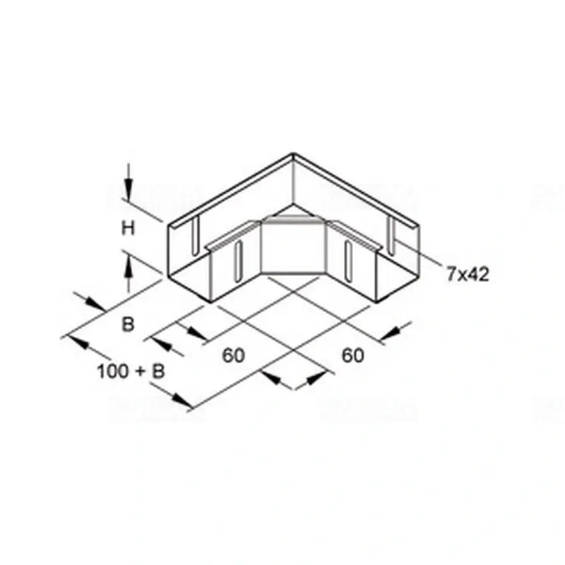Kábeltálca síkidom 90 fok, 50x102 mm RESK50100 NIEDAX RESK50100 NIEDAX Alacsony ár