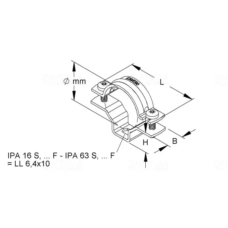 Csőbilincs furattal, M16 csőhöz, befogási tartomány: 15-19 mm tűzihorganyzott IPA 16 F Niedax Biztonságos fizetés