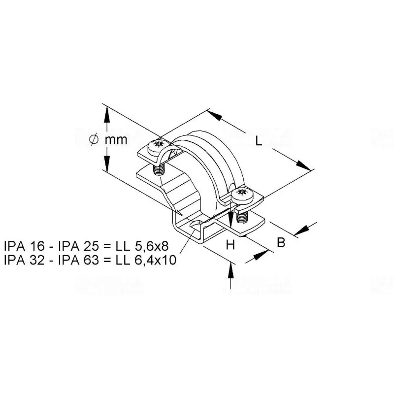 Csőbilincs furattal, M16 csőhöz, befogási tartomány: 15-19 mm aluminium IPA 16 AL Vedd meg most