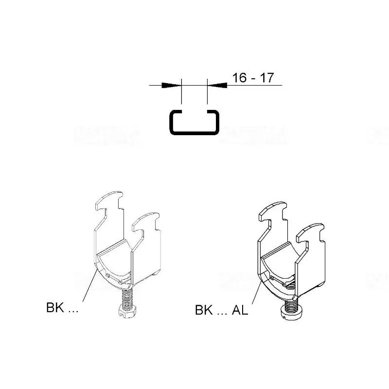 Pénzvisszafizetés Kengyeles bilincs, 1 kábel, D 46-50 mm, 16-17 rés, műanyag nyomóvályú BK50 NIEDAX