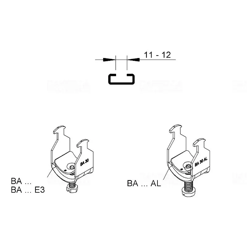 Ajánlat Kalapácsfejű kábelbilincs, 1 kábel, 54-58 mm, 11-12 BA58 NIEDAX BA58 NIEDAX