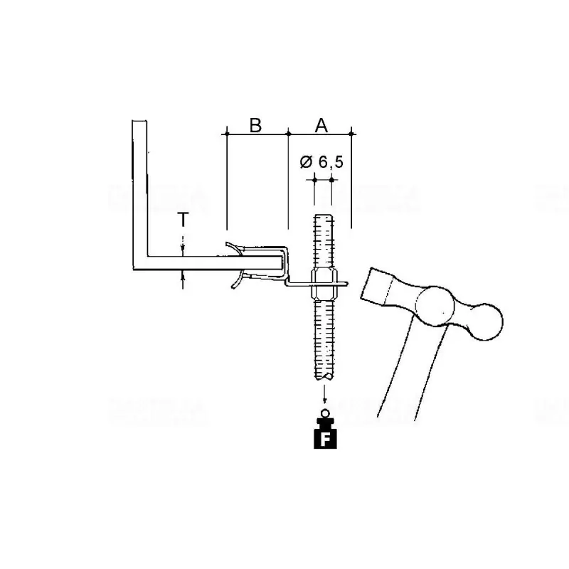 Peremes rögzítő 180 fok, t=8-14 mm AHB-814 Prémium