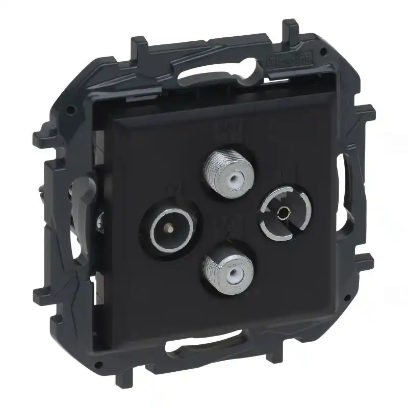 Újdonság Niloé Step fekete TV-R-SAT-SAT csillagpontos aljzat (1,5 dB) 863582B Legrand