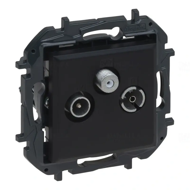 Niloé Step fekete TV-R-SAT csillagpontos aljzat (1,5 dB) 863580B Legrand Pénzvisszafizetés