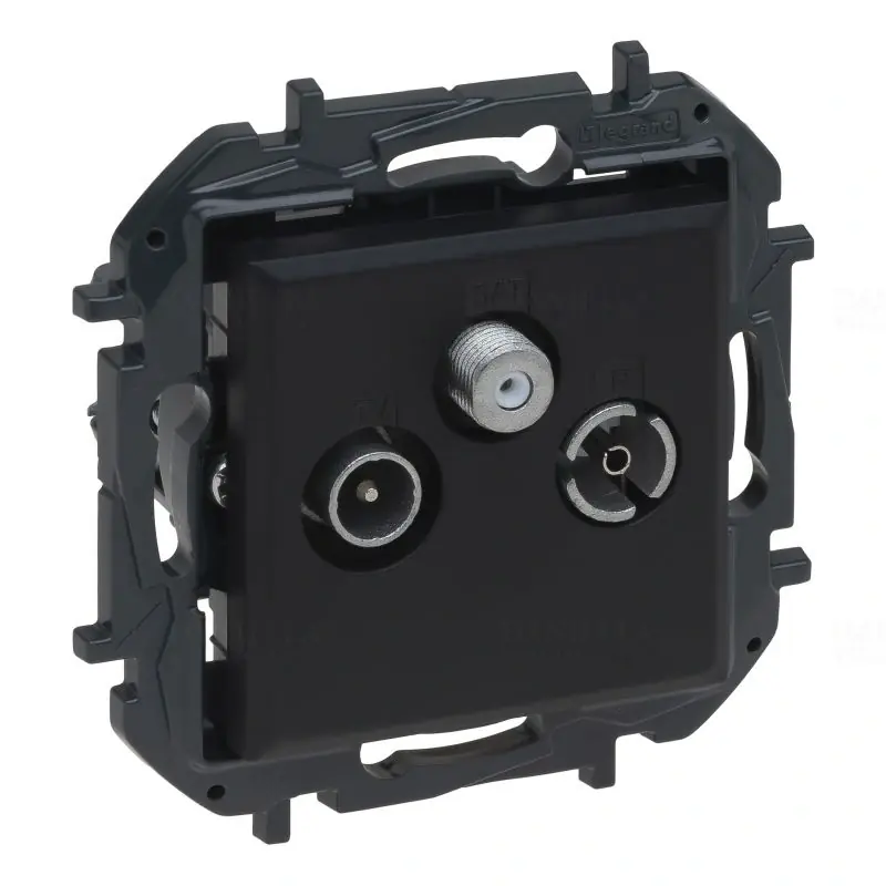 Niloé Step fekete TV-R-SAT végzáró aljzat (10 dB) 863579B Legrand Biztonságos fizetés