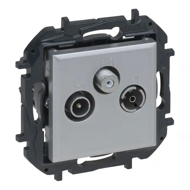 Korlátozott ajánlat Niloé Step alumínium TV-R-SAT csillagpontos aljzat (1,5 dB) 863380B Legrand