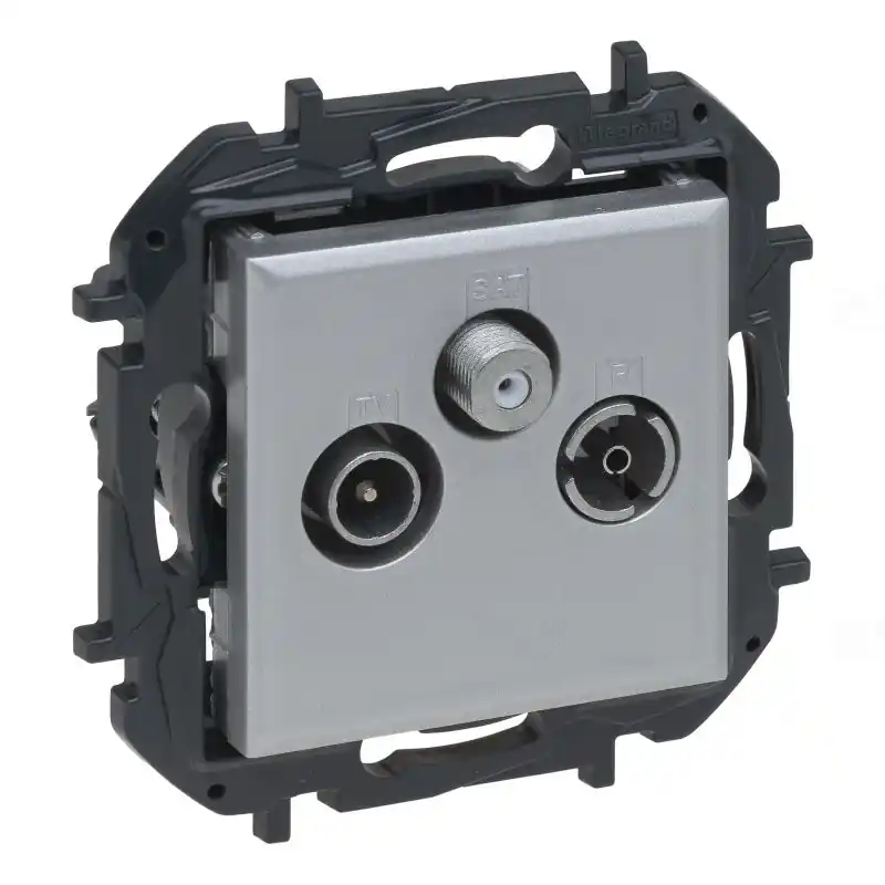 Biztonságos fizetés Niloé Step alumínium TV-R-SAT átmenő aljzat (14 dB) 863378B Legrand