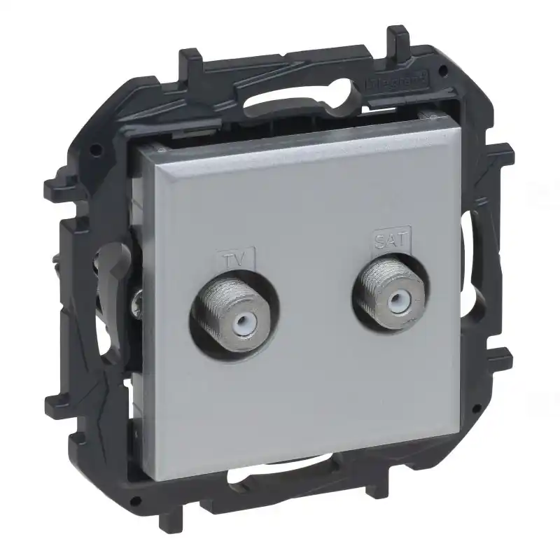 Utolsó esély Niloé Step alumínium kettős TV aljzat, F típus, végzáró (1,5 dB) 863376B Legrand