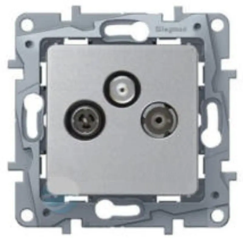 Legrand 770137 Valena TV/RD/SAT aljzat átmenő, 14 dB, alumínium Ingyenes szállítás