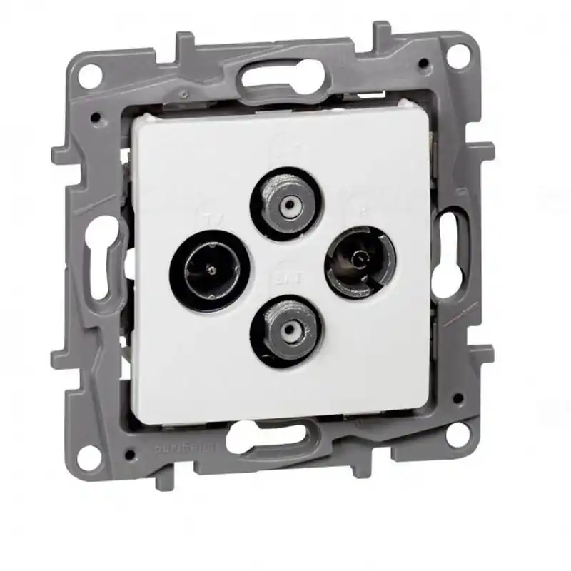 Expressz szállítás Legrand 764566 Niloé TV-RD-SAT-SAT csillagpontos aljzat, végzáró (1,5 dB), fehér