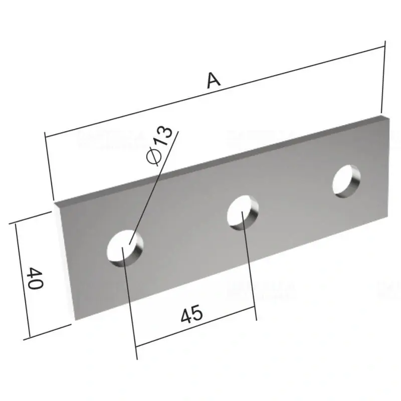 Akció Kábeltálca/kábellétra szerelési kiegészítő idom 130x40 furatolt laposvas, VS 41X02 F Kopos