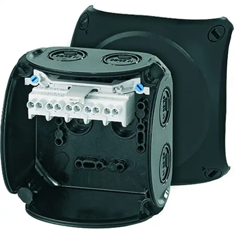 Vedd meg most Hensel KF 0404 B Kábelösszekötő doboz kapcsokkal, 104x104x70mm IP66 fekete, időjárásálló