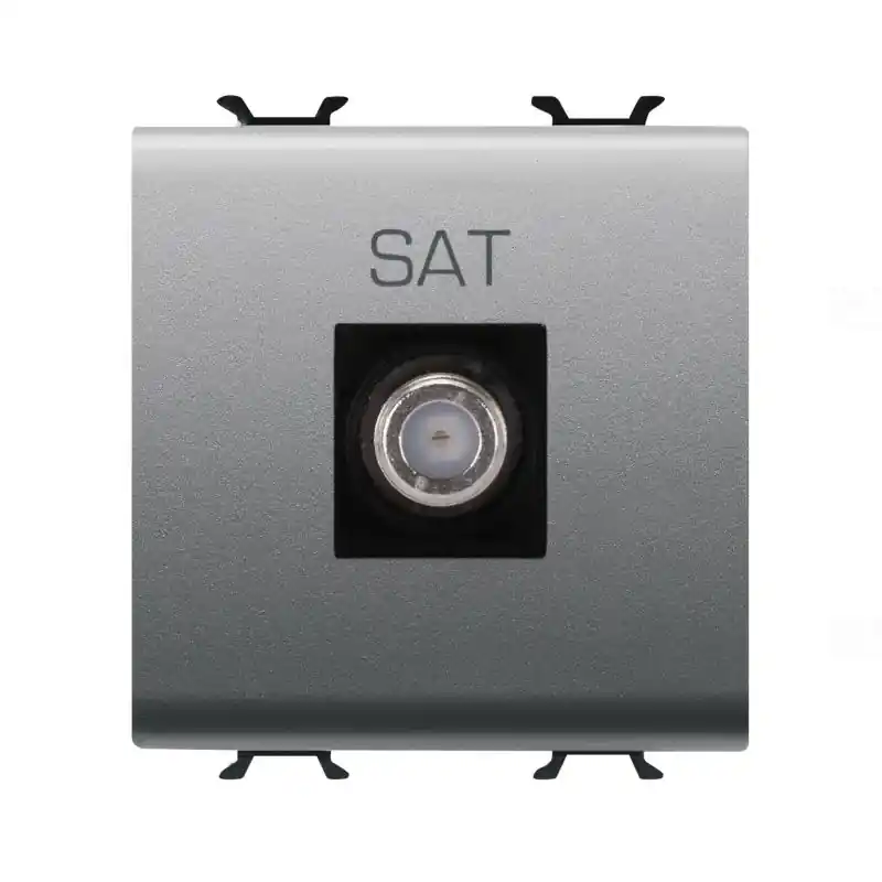 Utolsó esély Chorus titánium TV aljzat, végzáró, 2 modulos GW14377 Gewiss