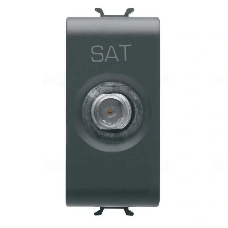 Ajánlat Chorus matt fekete TV-SAT aljzat, átmenő 10dB, 1 modulos GW12373 Gewiss