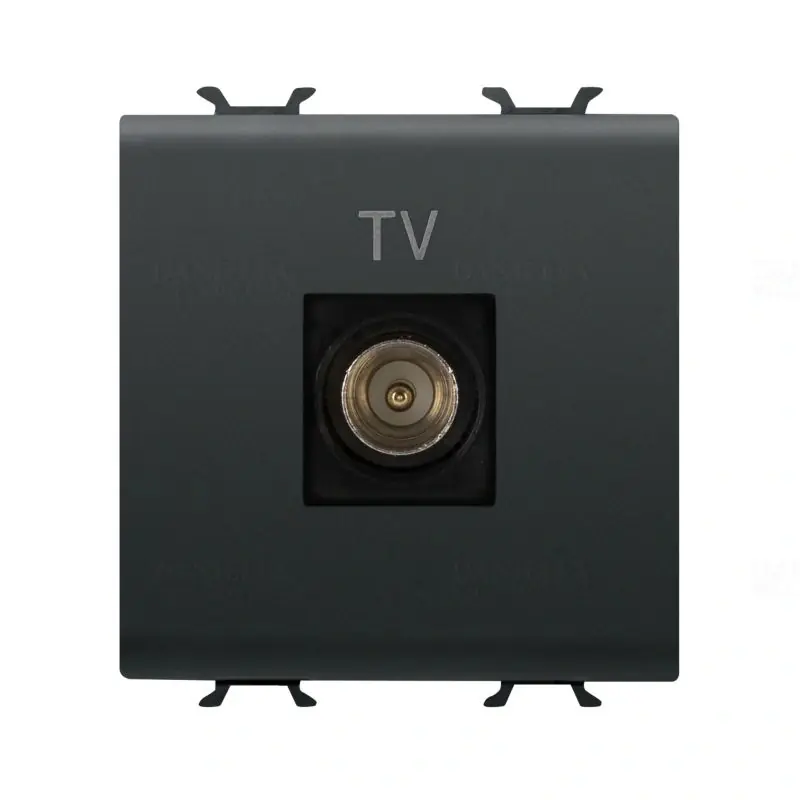 Chorus matt fekete TV aljzat, végzáró, 2 modulos GW12367 Gewiss Kedvezmény