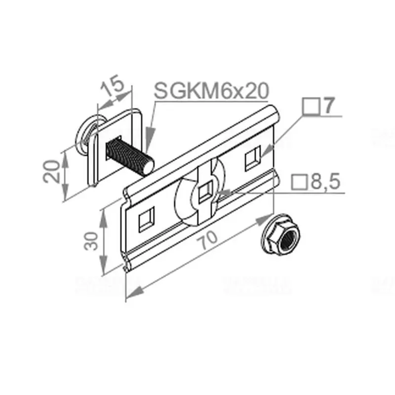 Pénzvisszafizetés BAKS USSW rácsos kábeltálca összekötő 70x30mm 900500