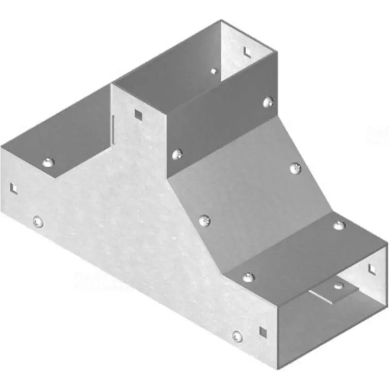 BAKS TRSDMP50H50 Kábeltálca alsó leszálló T-idom 50x50mm gépek áramellátásához szimmetrikus, szalaghorganyzott, anyagvastagság 1,5mm 818605 Kedvezmény