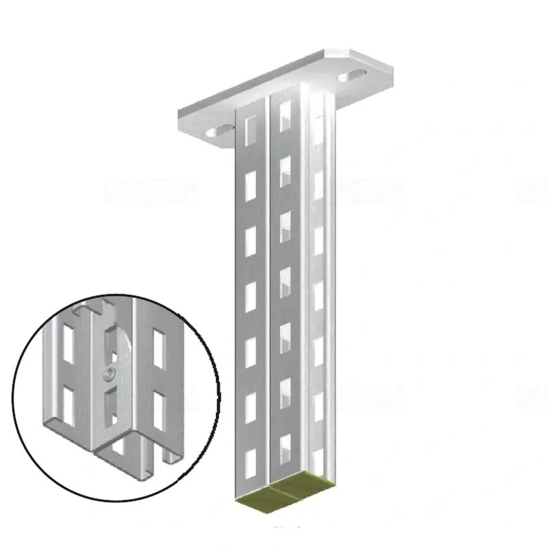 Eredeti BAKS WPCD500N függesztett oszlop fejlemezzel 80x40x500mm dupla C-profil védősapkával 730850
