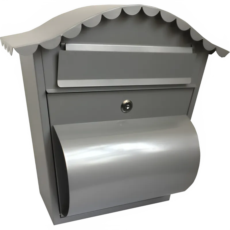 ÁLLÓ ACÉL PORSZÓRT EZÜST POSTALÁDA 360X370X135MM Kiváló minőség