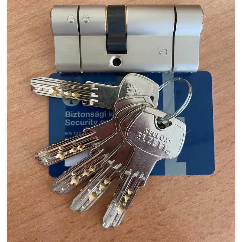 ELZETT ZÁRBETÉT 30MM/35MM +5 KULCS NIKKEL X11-DZ Biztonságos fizetés