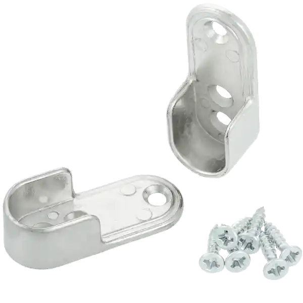 Újdonság GARDRÓB RÚDTARTÓ FOGLALAT OVÁLIS 30X15MM, NIKKELEZETT