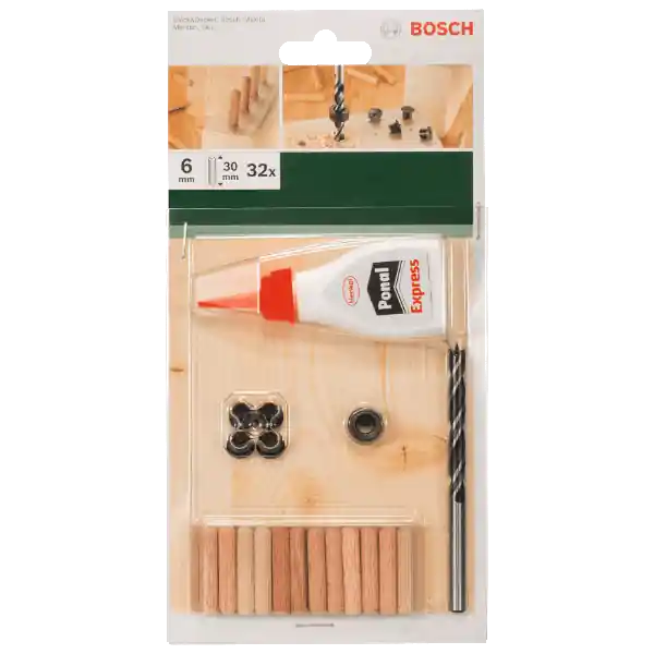 Gyors szállítás Bosch 32 részes fatipli készlet fúrószárral ragasztóval
