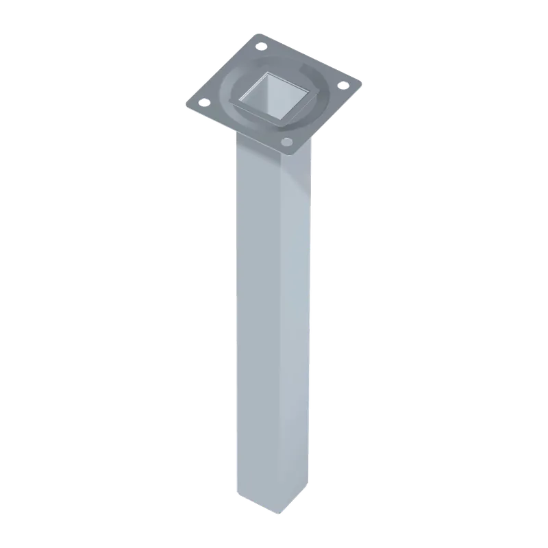 Autentikus ELEMENT SYSTEM ACÉLCSŐLÁB 70X2,5X2,5 CM, NÉGYSZÖGLETŰ, FEKETE