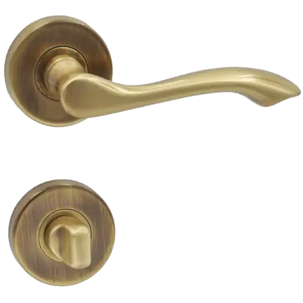 Eredeti MAESTRO AJTÓKILINCS WC SÚROLT BRONZ MADEIRA ROZETTÁS