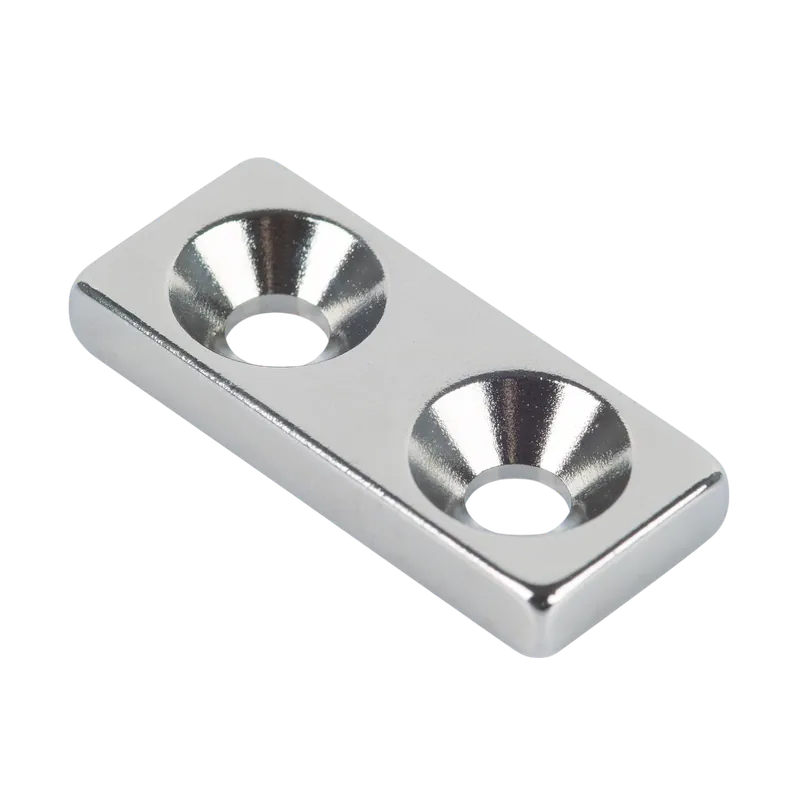 Suki süllyesztett mágnes 28x12mm, ezüst neodímium 4 darab/csomag Prémium