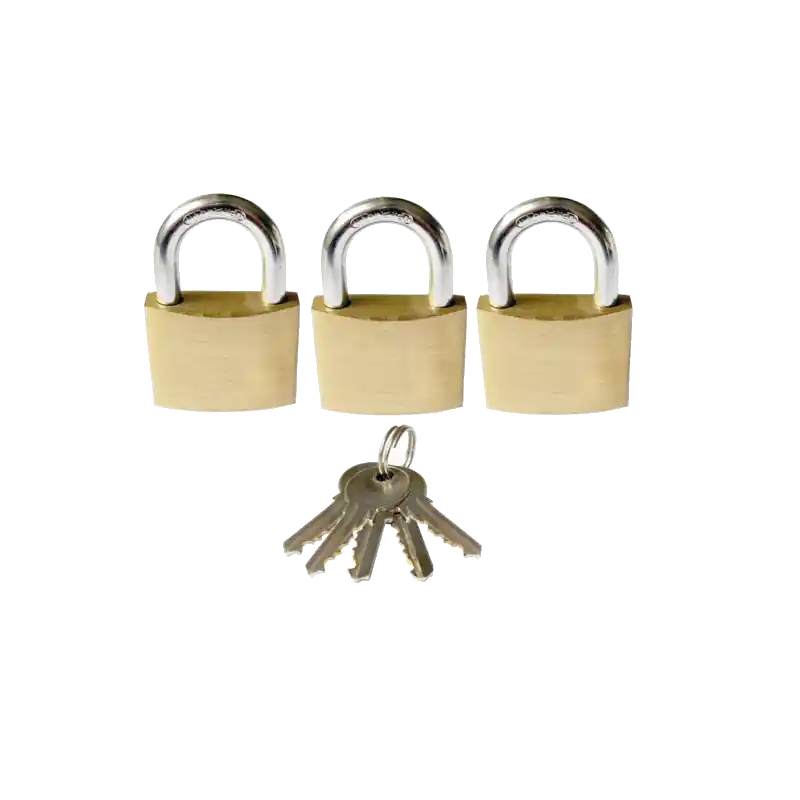 JKH LAKAT 30MM RÉZ 3DB AZONOS ZÁRLAT 5 KULCSOS ERŐS KIVITEL Népszerű