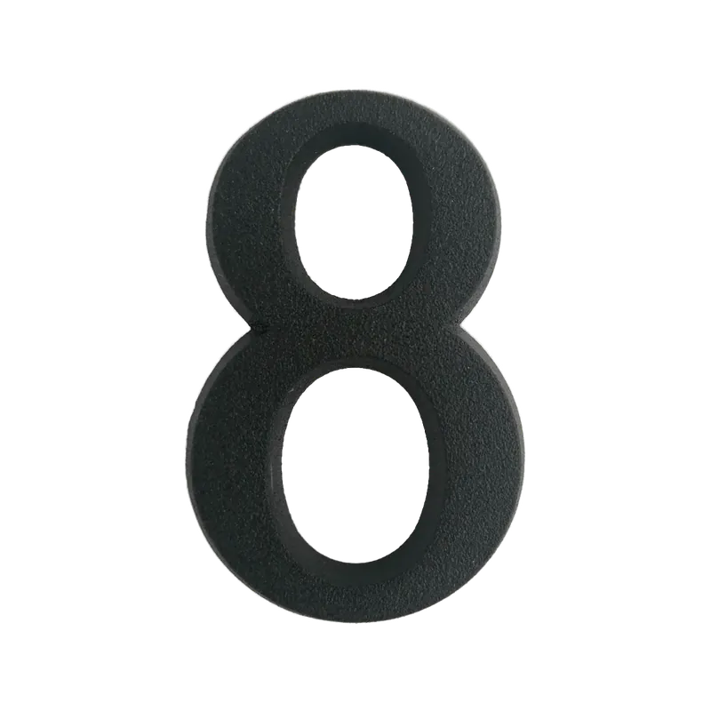 Biztonságos fizetés HÁZSZÁM ALUMÍNIUM 8 MATT FEKETE 10CM