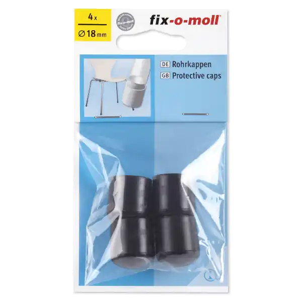 Újdonság CSŐKUPAK 18MM, FEKETE, 4 DARABOS