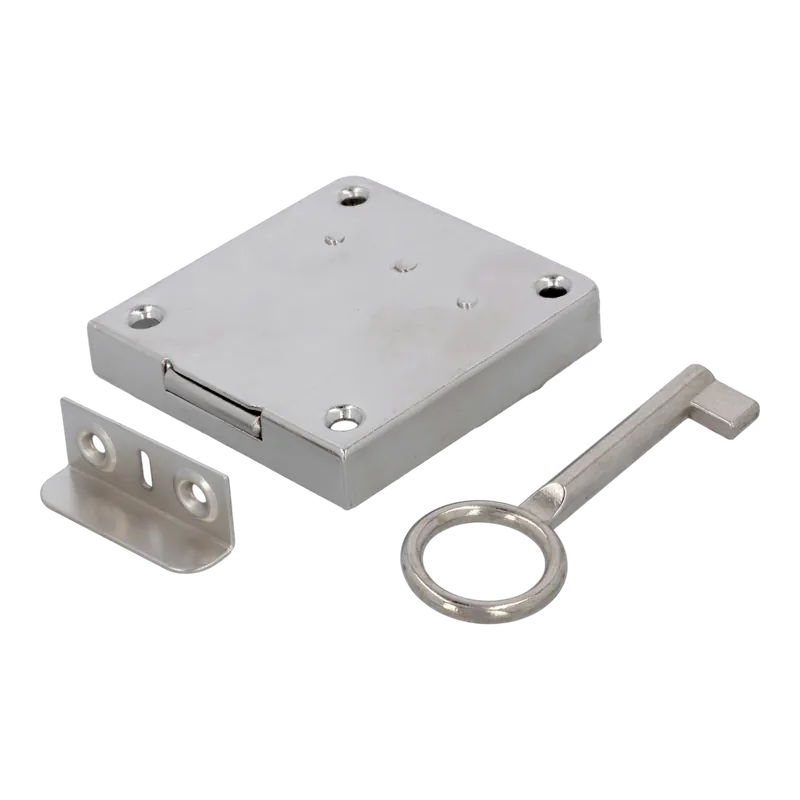 Suki bútorzár 30mm nikkelezett, csavarral Prémium