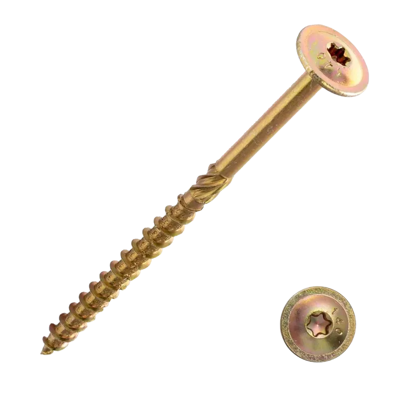 SZERKEZETÉPÍTŐ CSAVAR 8X120MM TF TORX SÁRGA HORGANYZOTT 6 DB/CSM Gyors szállítás