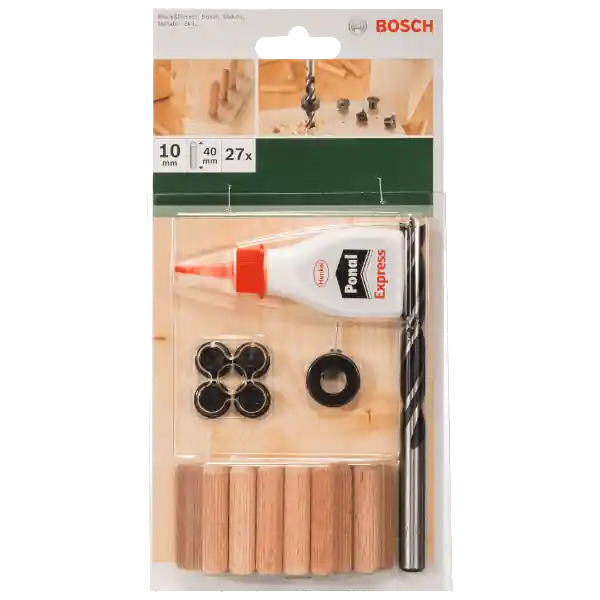 Bosch 27 részes fatipli készlet fúrószárral és ragasztóval Népszerű