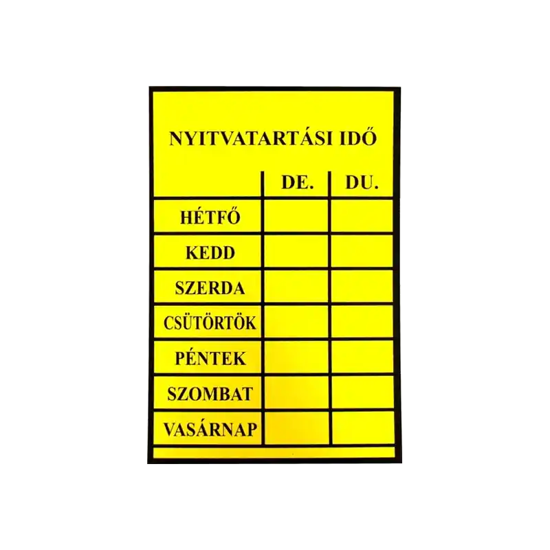 JKH INFORMÁCIÓS TÁBLA A4, MŰANYAG \\ Korlátozott ajánlat