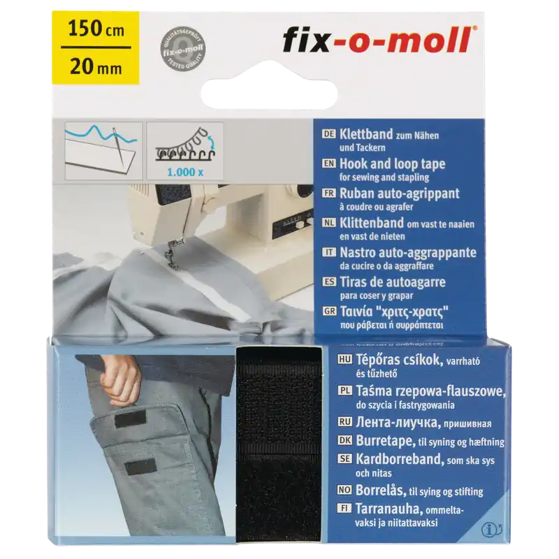 Akció Suki tépőzár szalag felvarrható 150x20mm fekete