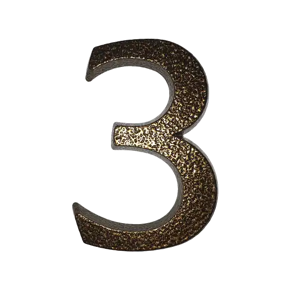 JKH HÁZSZÁM 3, ALUMÍNIUM 10 CM BARNA SB Gyors szállítás