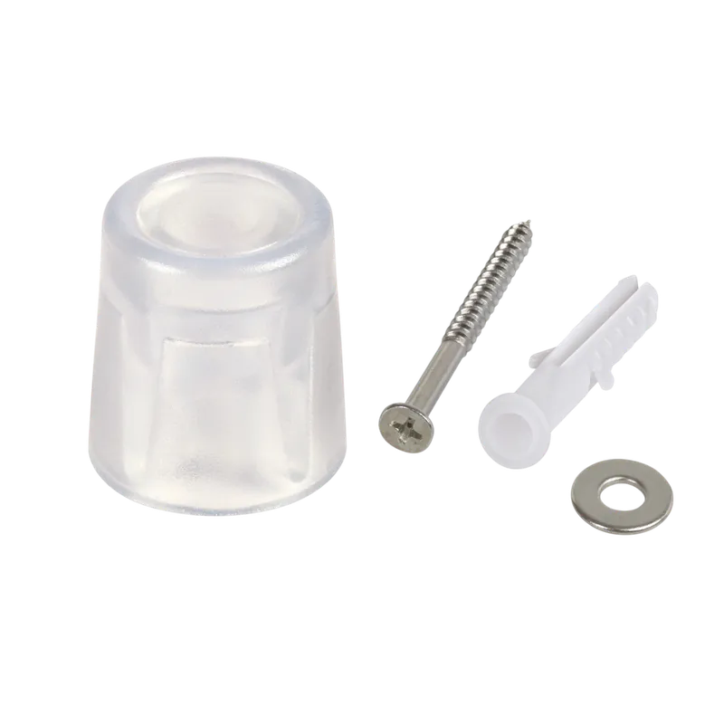 Korlátozott ajánlat Suki ajtóütköző csavarral és dübellel 26mm, átlátszó, 2db