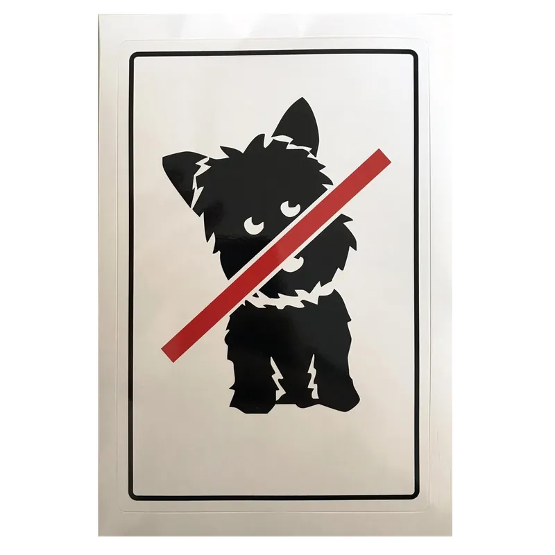 Utolsó esély JKH INFORMÁCIÓS TÁBLA ÖNTAPADÓS KUTYÁT BEHOZNI TILOS 12X8CM