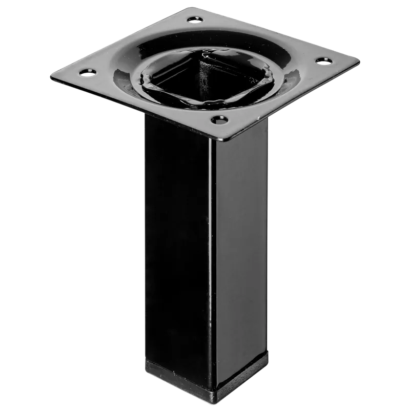 Bútorláb 25x25x100mm fém fekete négyszögletes Pénzvisszafizetés